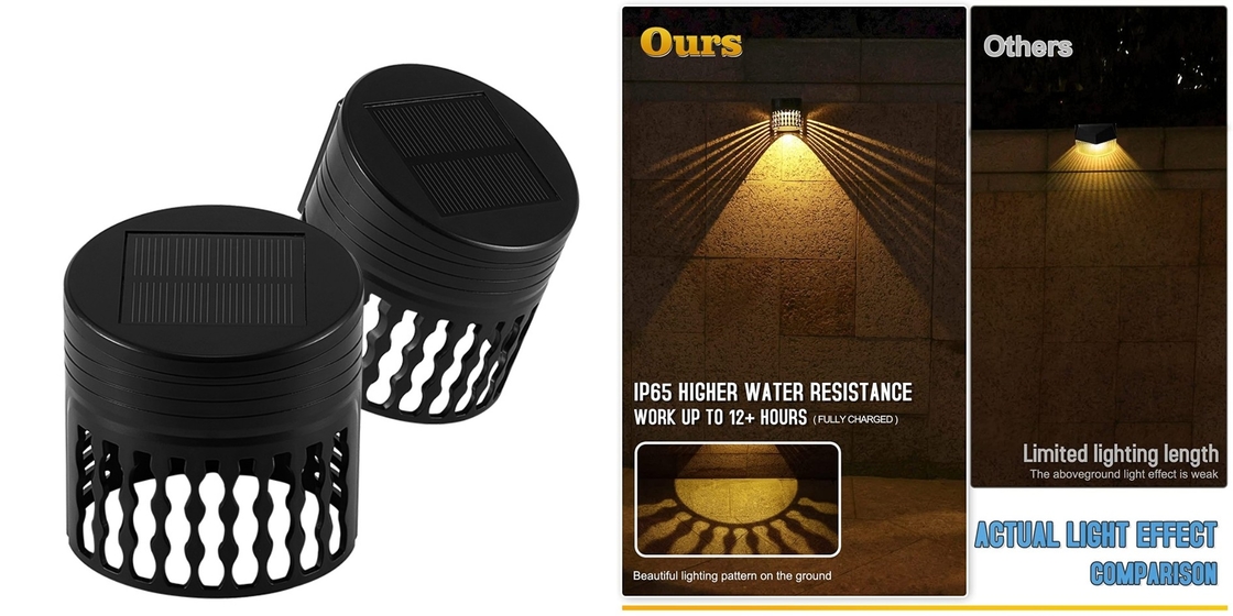 Lumières solaires de barrière de la longévité IP65 pour la lumière LED de jardin de mur allumant les lampes résistantes UV