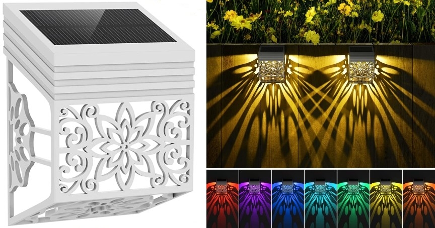 lumières actionnées solaires de paysage pour la lampe de décoration de la lumière LED de jardin de mur de barrière