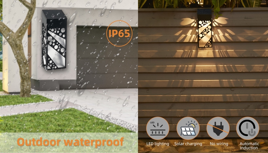 Lumières solaires imperméables LED extérieure du mur IP65 allumant la lumière résistante UV de jardin de barrière
