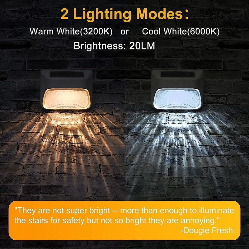 La cour décorative solaire de LED allume la lumière ambiante de paysage de LED pour le mur/escaliers/barrière