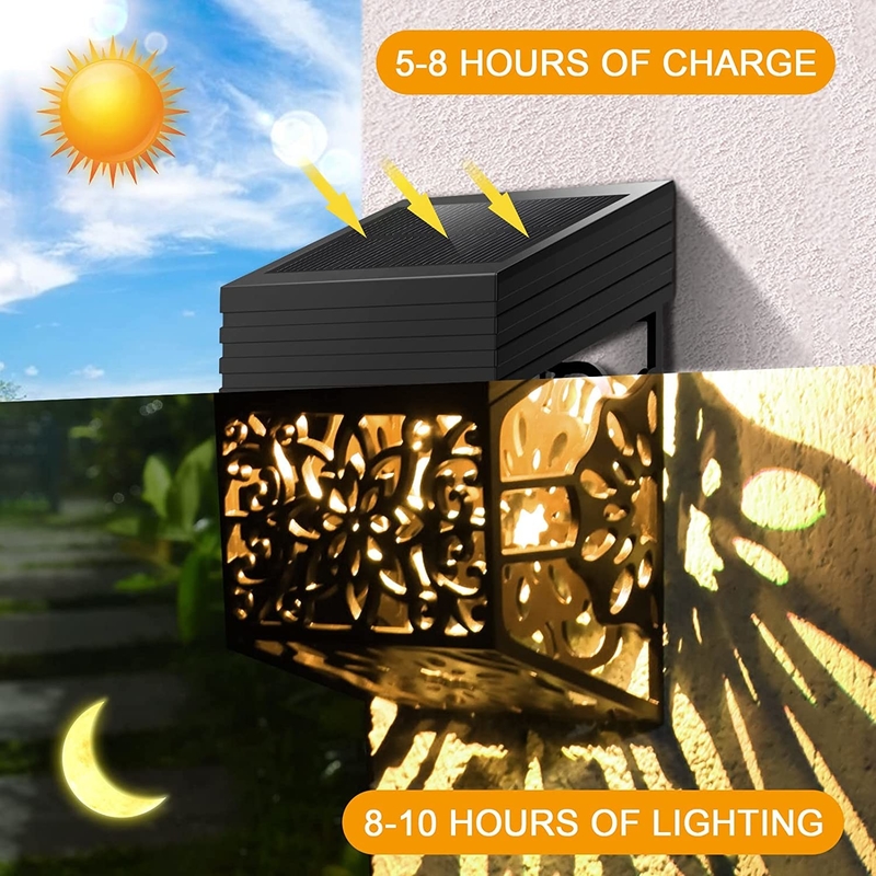 Le mur mené solaire de modèle de fleur allume IP65 la barrière décorative extérieure Lamp For Garden