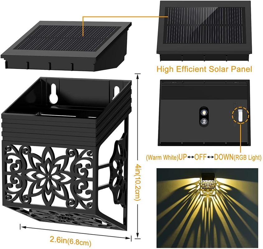 Le mur mené solaire de modèle de fleur allume IP65 la barrière décorative extérieure Lamp For Garden