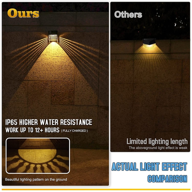 Les lumières solaires imperméables de la barrière LED du mur IP65 aménagent 80 * 80MM en parc pour extérieur