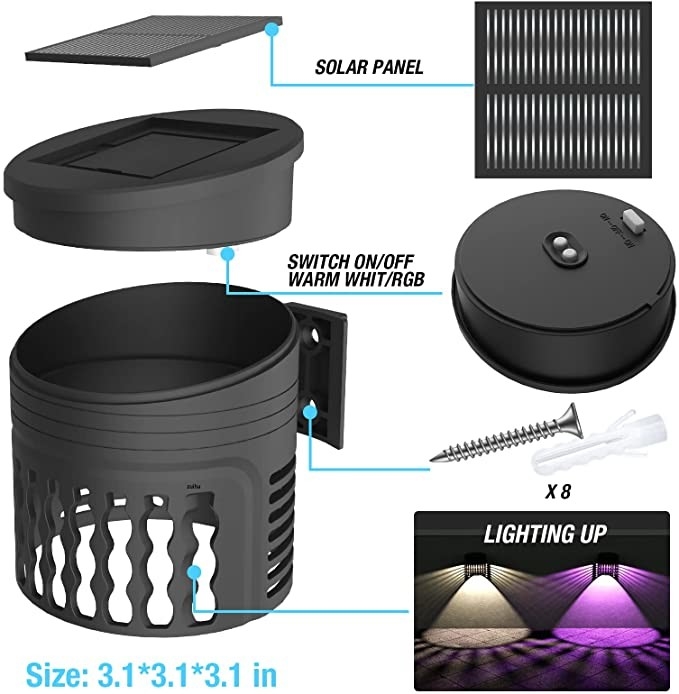 Les lumières solaires imperméables de la barrière LED du mur IP65 aménagent 80 * 80MM en parc pour extérieur