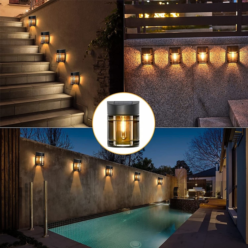 IP65 étanche à l'eau extérieure à énergie solaire Lampes de jardin LED Lampes murales solaires