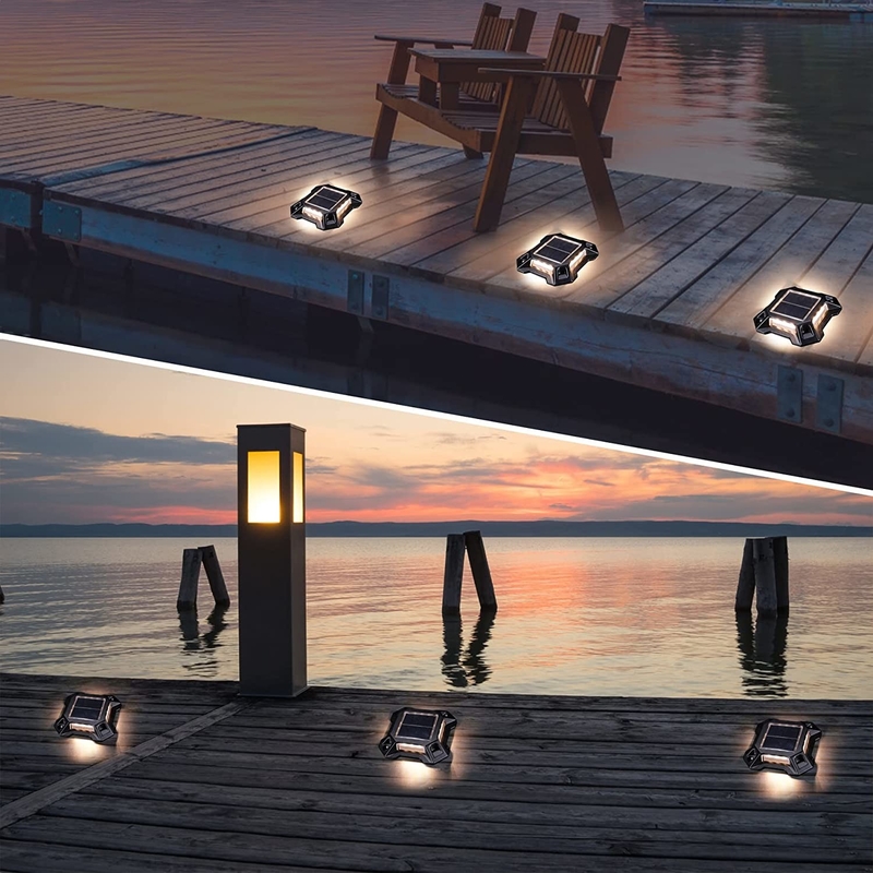 IP68 étanche à l'eau sans fil LED extérieur Solar Deck Dock Lights pour le patio de jardin