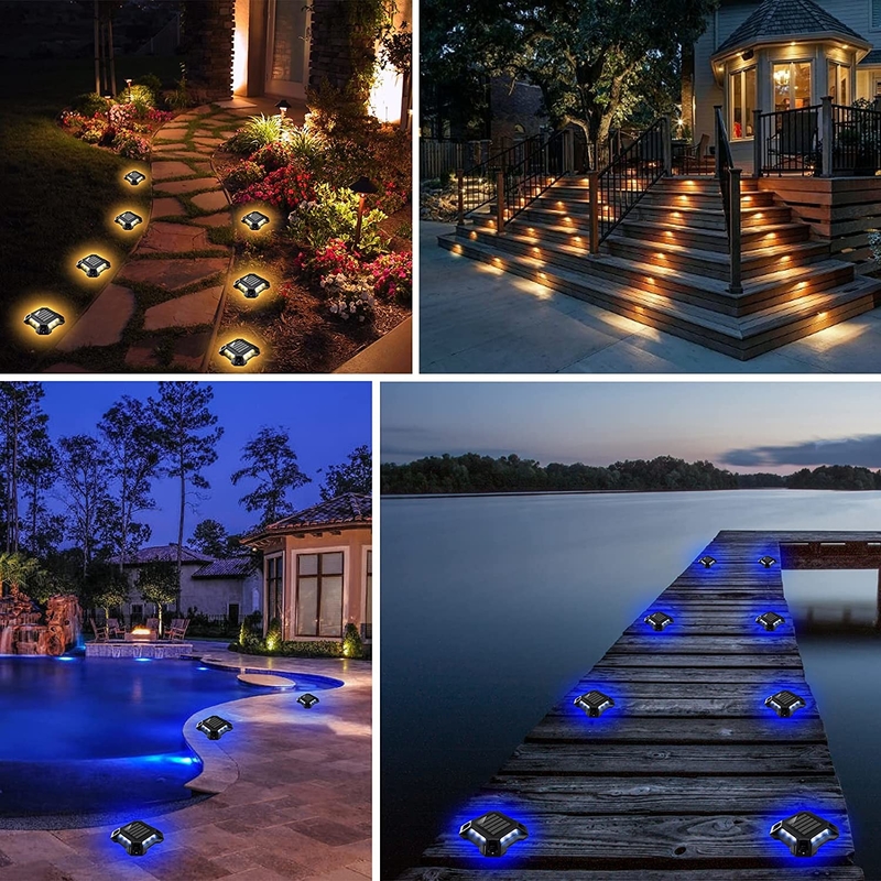 IP68 étanche à l'eau sans fil LED extérieur Solar Deck Dock Lights pour le patio de jardin