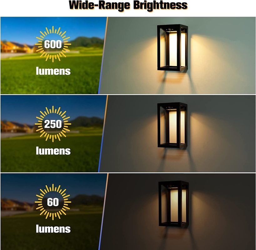 3.7V/2200MA Lumière de paysage à LED solaire à batterie pour jardin et porte extérieure