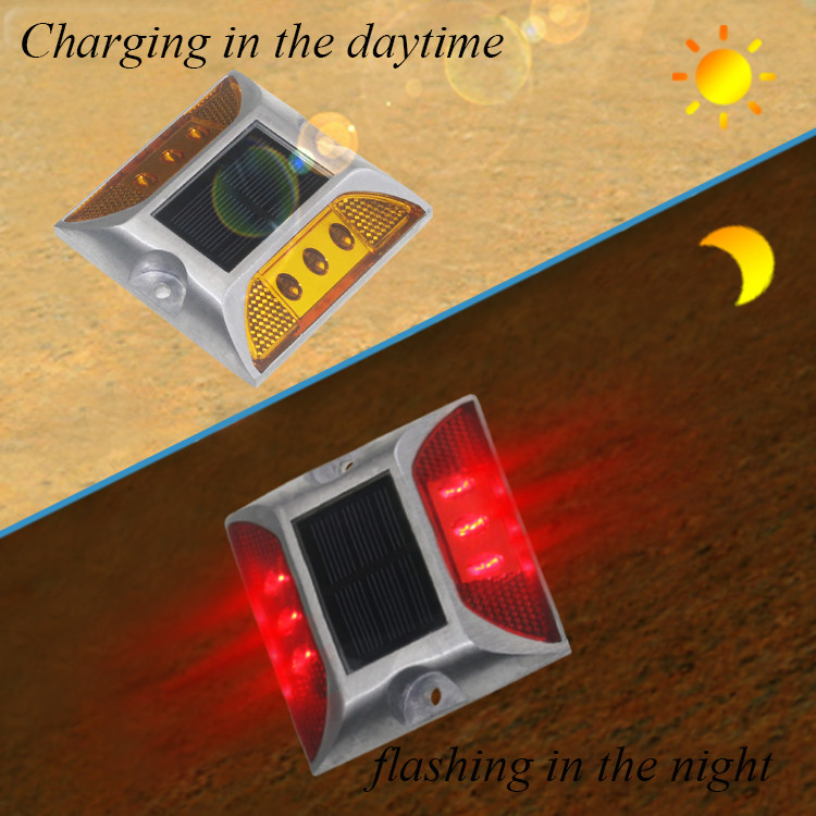 réflecteur solaire avec alliage d'aluminium Shell batterie au lithium puissance 2pcs placement LED