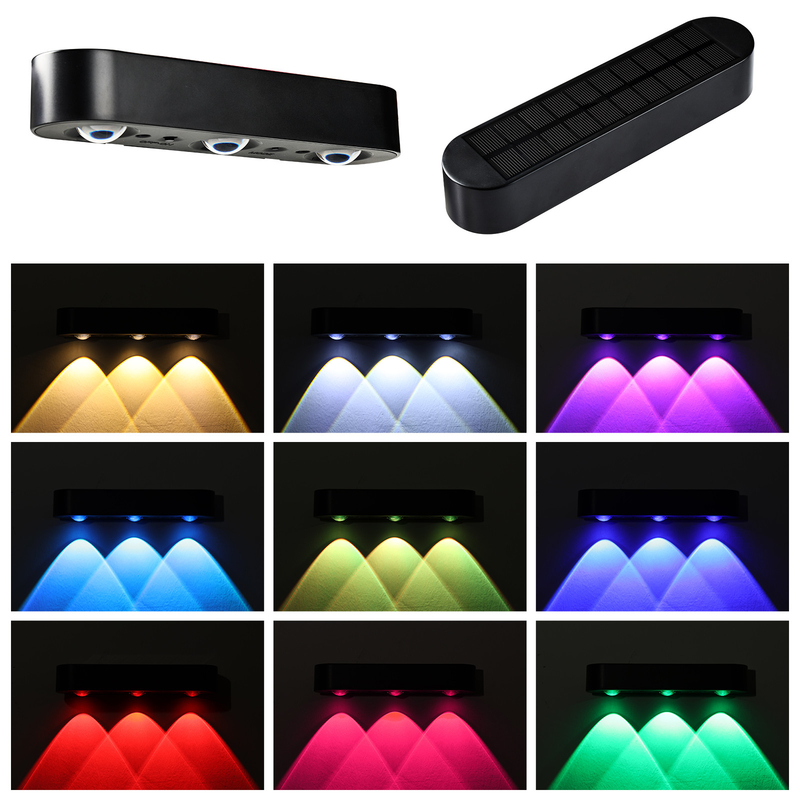 Lumières LED noires à énergie solaire avec modes d'allumage/d'arrêt régulier et de respiration