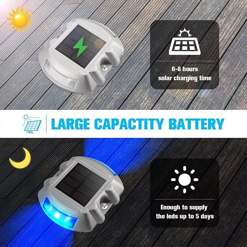 Lumière de quai solaire résistante à la température avec boîtier en aluminium 2V Voltage Source lumineuse LED blanche