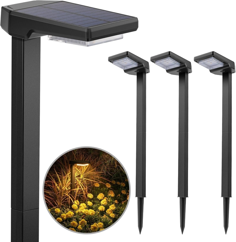 Lumières solaires de jardin extérieur 100LM avec panneau solaire en silicium monocristallin et capacité de batterie 1200mA
