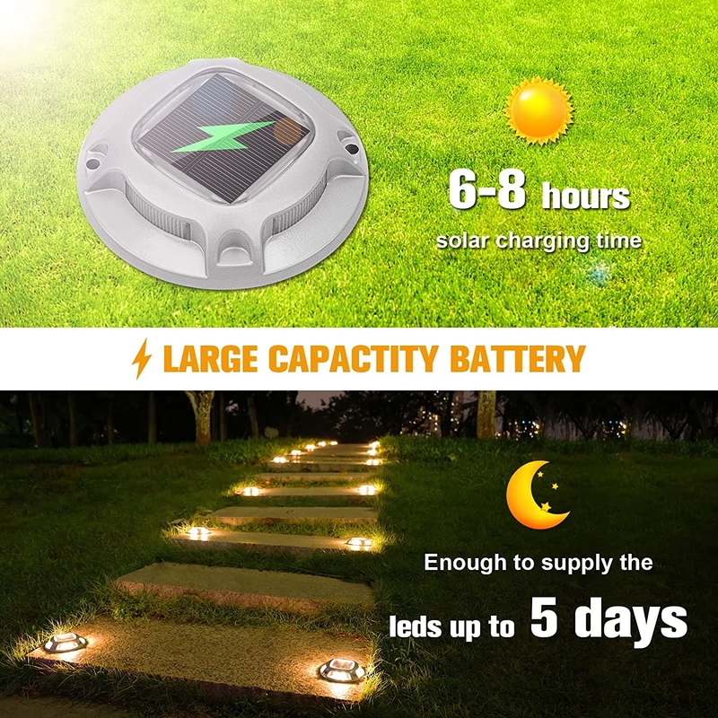 Lumière de quai solaire en aluminium LED Blanc chaud 20 lumens Lumière légère pour une installation facile