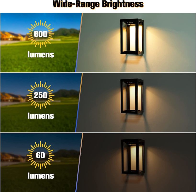 Sensor de mouvement étanche à l'eau à l'extérieur Lampes murales solaires Lampes de clôture de jardin solaire