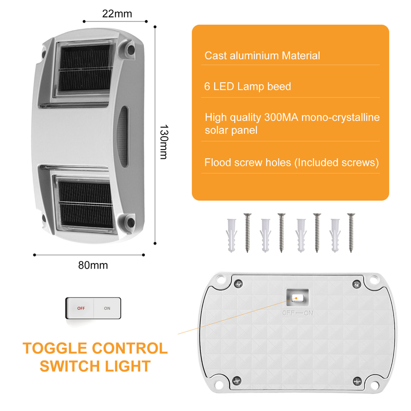 Lumière de pont solaire extérieur étanche à l'eau décoratif jardin Porche Led Solar Dock Light