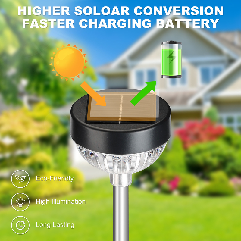 Lumières de jardin LED à énergie solaire avec niveau d'étanchéité IP65 et intensité lumineuse de 10LM pour les chemins extérieurs