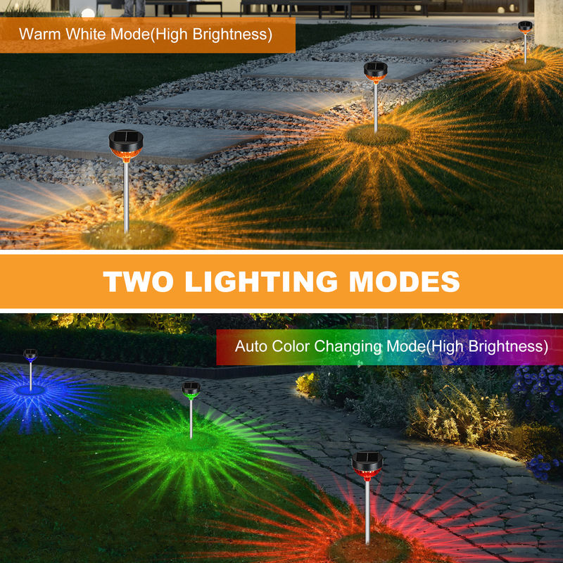 Lumières solaires de jardinage ABS PC Blanc chaud/blanc froid/RGB LED stable/respirant 20 heures de fonctionnement