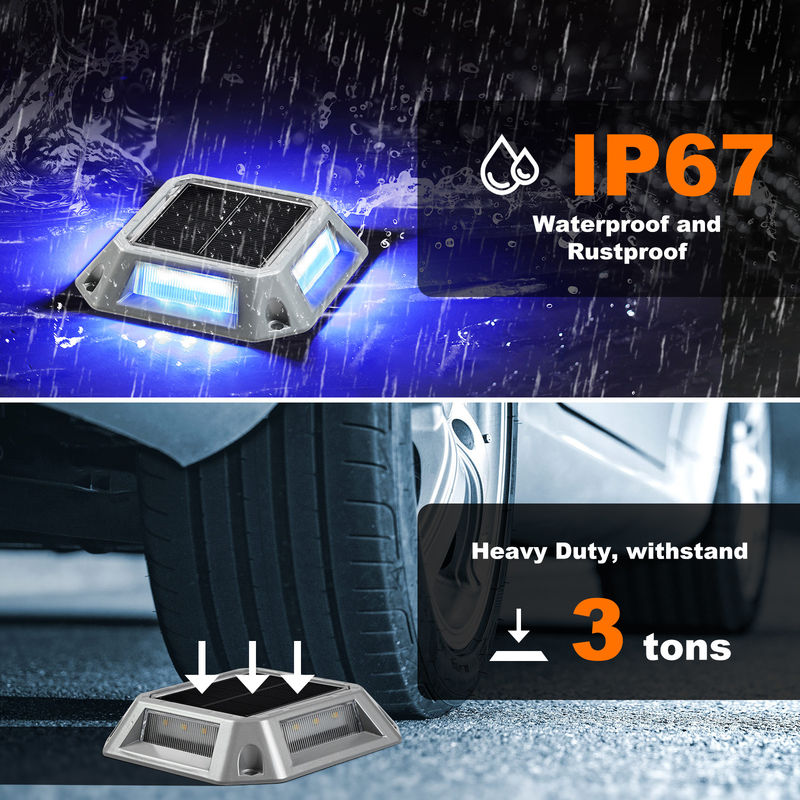 Lumières de quai solaire en aluminium Blanc chaud/blanc froid IP68 imperméable à l'eau 4 paquets pour un éclairage amélioré des chemins