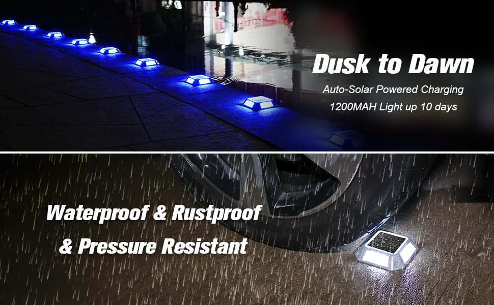 LED Solar Dock Light Aluminium 20 lumens IP68 étanche à l'eau 4 paquets avec installation de vis