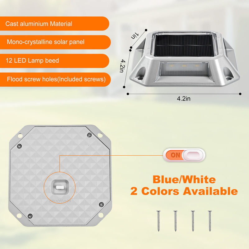IP68 imperméable à l'eau 20 lumens Lumière solaire de quai Lumière solaire à LED Ensemble de 4 pour la frontière du quai maritime