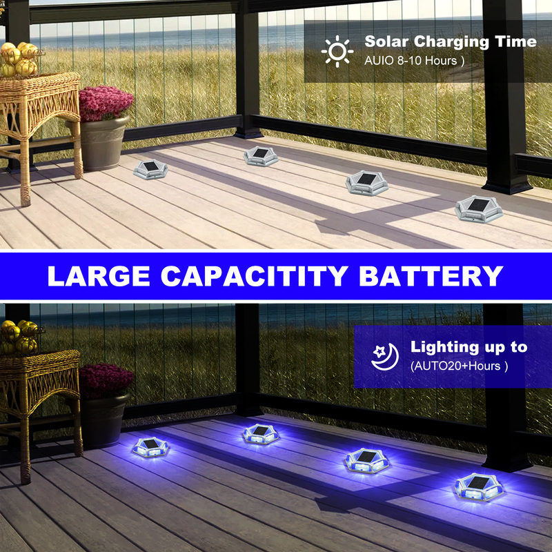 Éclairage solaire de quai à vis Installé 2V Voltage 150g Poids bleu/blanc froid -20°C~60°C Température de fonctionnement 4 paquets