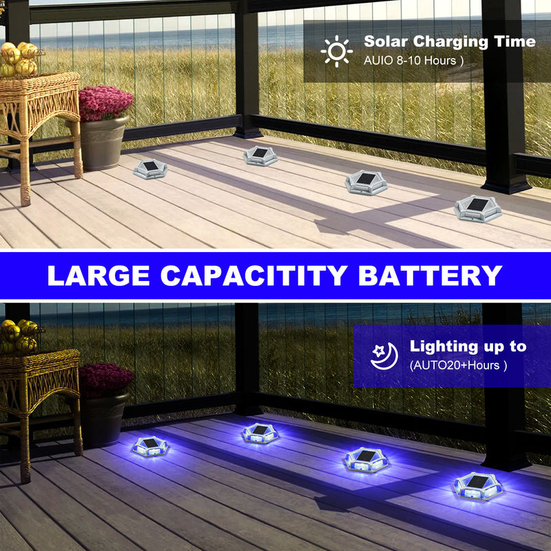 20 lumens bleu/blanc froid Lumière de quai solaire Corps en aluminium IP68 Niveau imperméable à l'eau 150g Voltage 2V