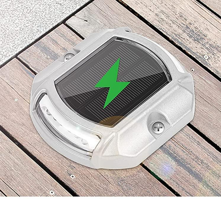Lumière solaire de quai en aluminium IP68 LED imperméable à l'eau pour l'éclairage de quai - Bule/Cold White Glow