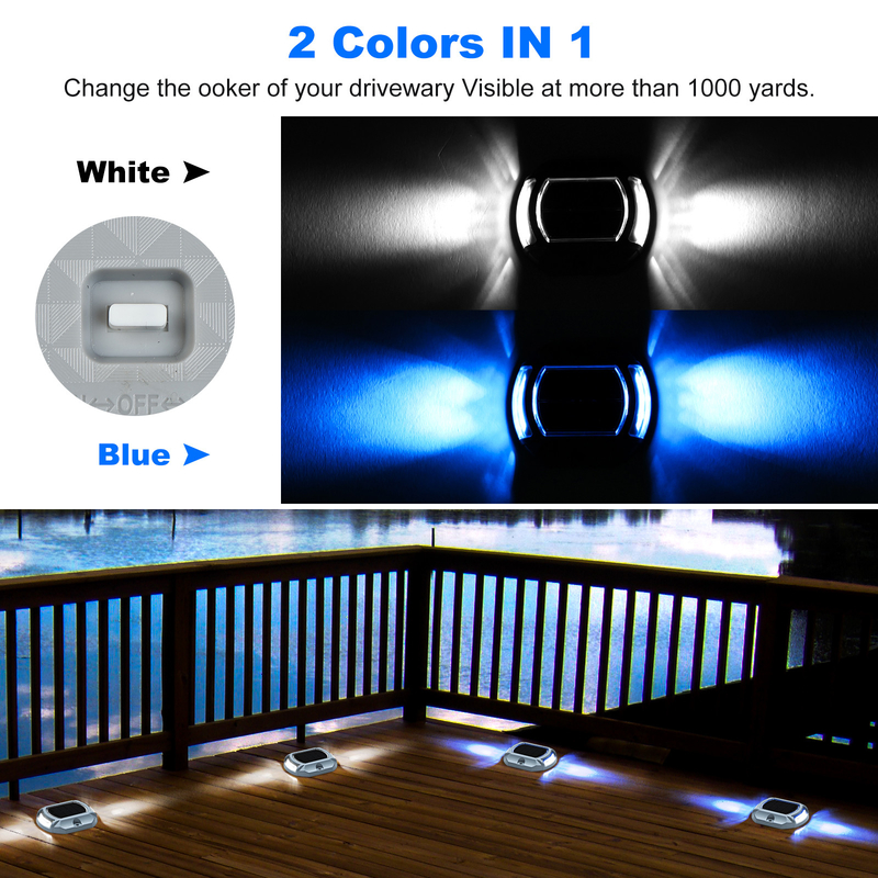 LED Solar Dock Light IP68 imperméable à l'eau 2V bleu/blanc froid 20 lumens luminosité