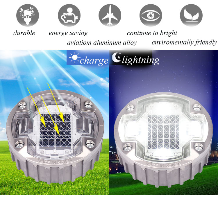 Des étriers LED solaires avec alliage d'aluminium et une visibilité allant jusqu'à 500 m