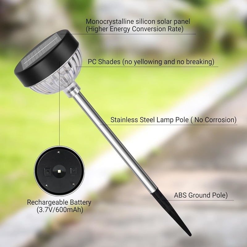 Lampes solaires avec 8 à 10 heures d'éclairage IP65 étanche pour l'éclairage LED automatique