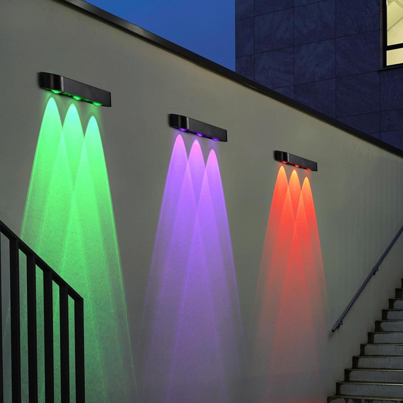 Éclairage solaire extérieur avec batterie au lithium ternary 3Pcs LED RGB respirant IP65 ABA PC Shell