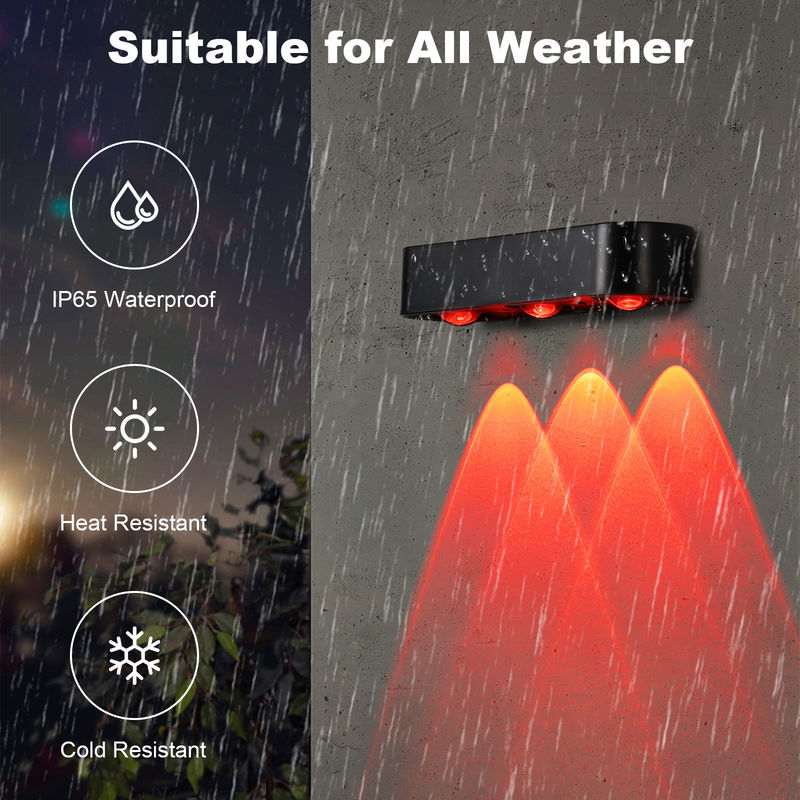 Lumière murale solaire à l'épreuve de l'eau Silicium monocristallin avec lumière LED RGB blanche chaude