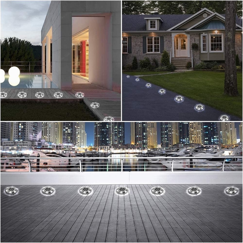 Avertissement extérieur LED lampes solaires d'allée de quai lampes de marche solaire pour trottoir jardin de chemin de fer