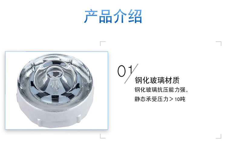 Vitre trempé à 360 degrés alimenté par l'énergie solaire LED Road Stud Roadway Avertissement de pavage