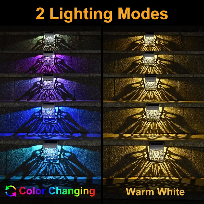 Lumières de jardin LED à énergie solaire avec panneau de silicium monocristallin en blanc chaud/froid/RGB