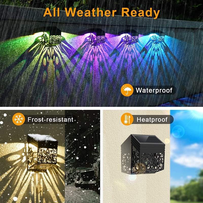 Lumières de jardin LED à énergie solaire avec panneau de silicium monocristallin en blanc chaud/froid/RGB