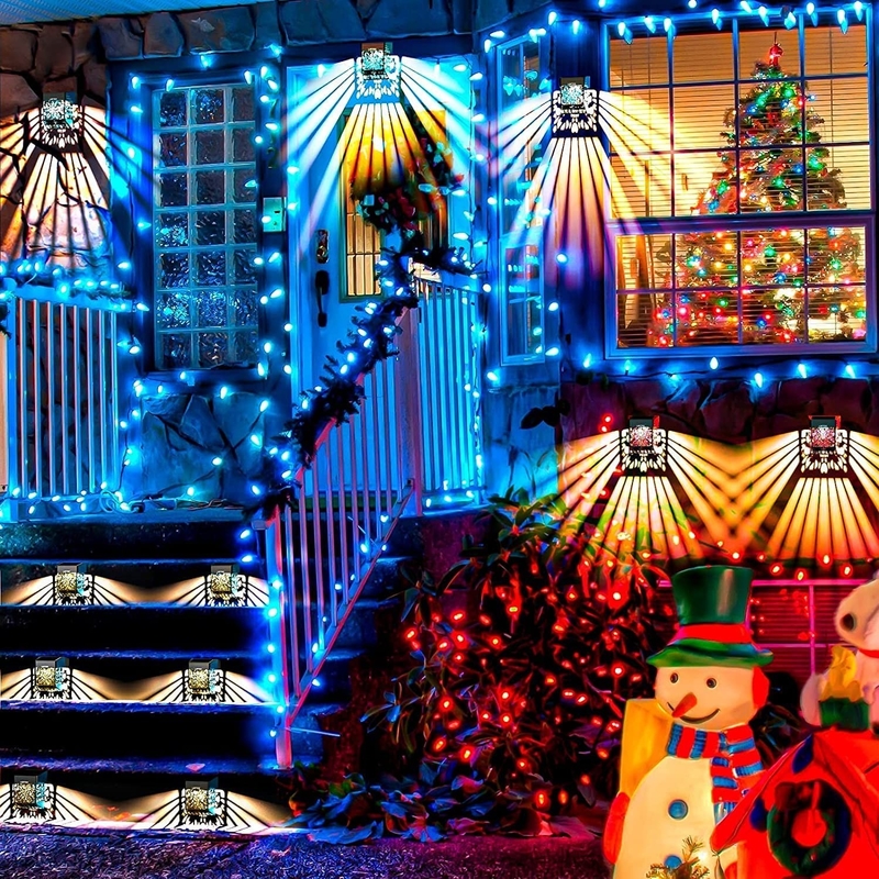 Lumières de jardin LED à énergie solaire avec panneau de silicium monocristallin en blanc chaud/froid/RGB