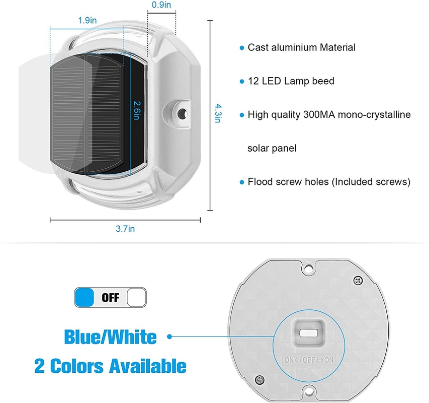Lumière de pont solaire en aluminium PC pour une installation facile en blanc chaud