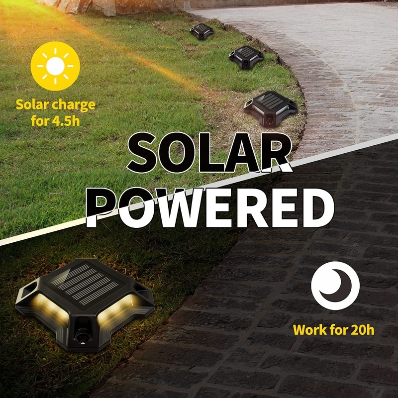 Éclairage solaire LED blanc/froid alimenté par une batterie Ni-Mh de 1,2 V/600 MAH