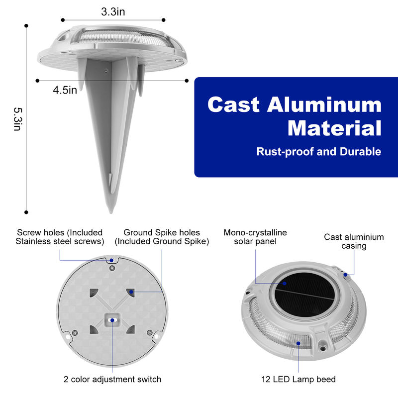 Boule ou blanc froid 3T Porteur 2V Voltage Soleil Led Light / Solar Dock Light Pour la décoration du quai