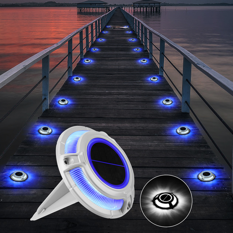 2V LED Solar Dock Light Aluminium PC vis monté sur roulement 3t 115*22,5 mm