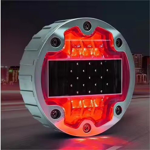 Marqueurs routiers LED solaires à 6 perles écologiques pour la sécurité routière et routière