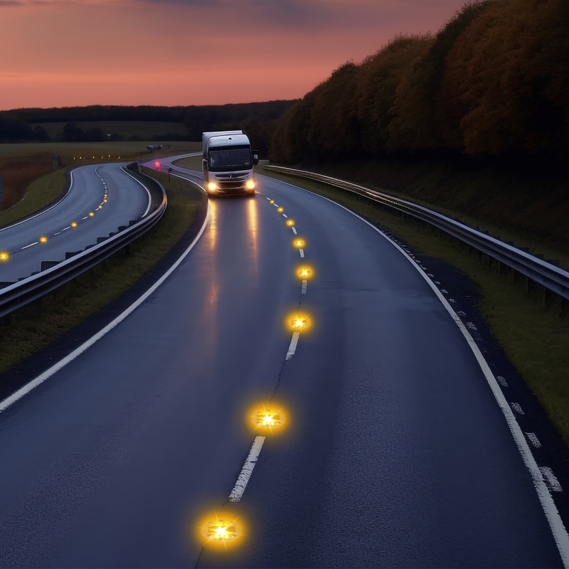 Marqueurs routiers LED solaires à 6 perles écologiques pour la sécurité routière et routière