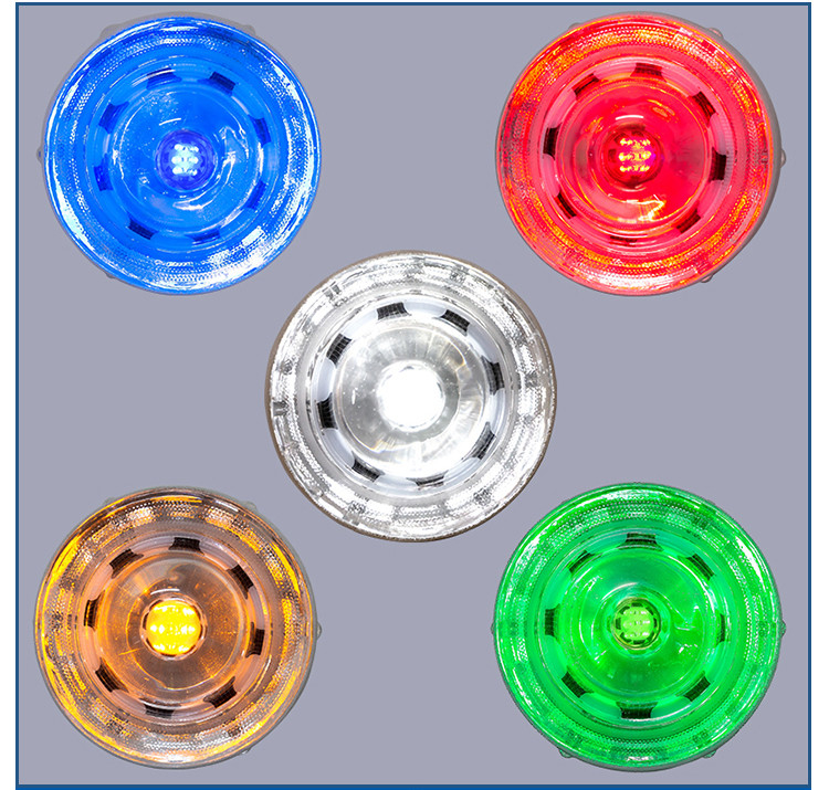 360 degrés de verre trempé routiers étriers alimentés par l'énergie solaire LED routiers étriers routiers Avertissement Pavement routiers étriers