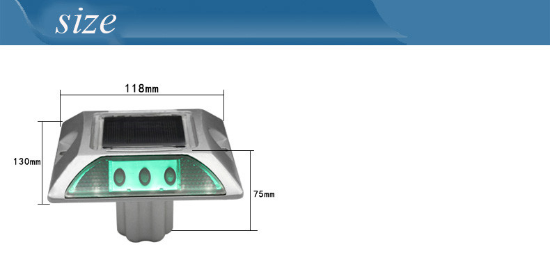 Réflecteur solaire de route en aluminium PBW LED pour l'avertissement de sécurité