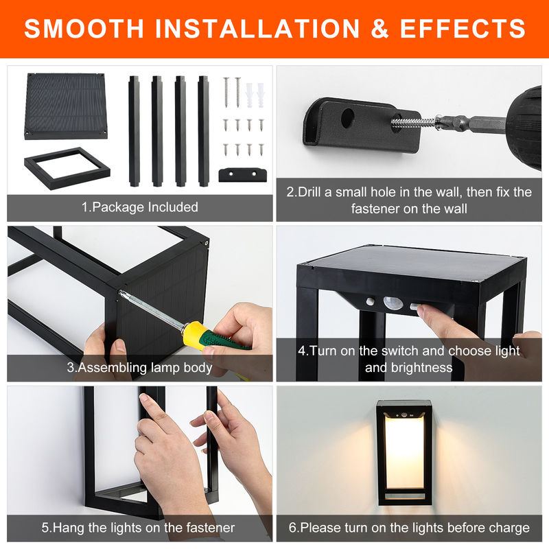 Lampes solaires extérieures pour jardin Lampes solaires extérieures pour maison, garage, devant, porche