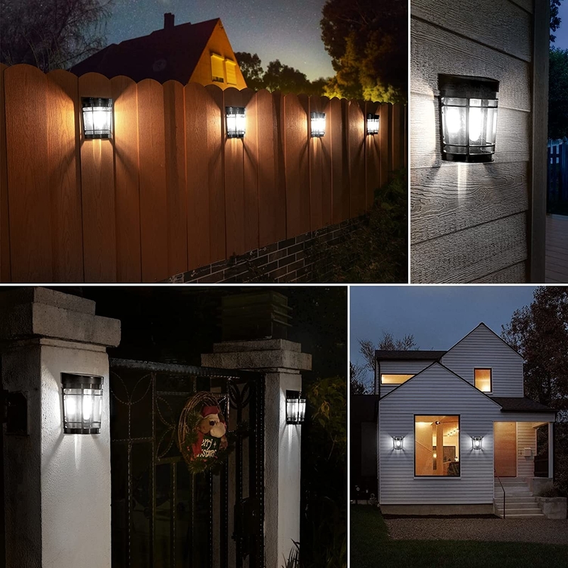 Blanc chaud à RGB Lumière murale solaire Batterie au lithium ternaire avec coque IP65 imperméable à l'eau