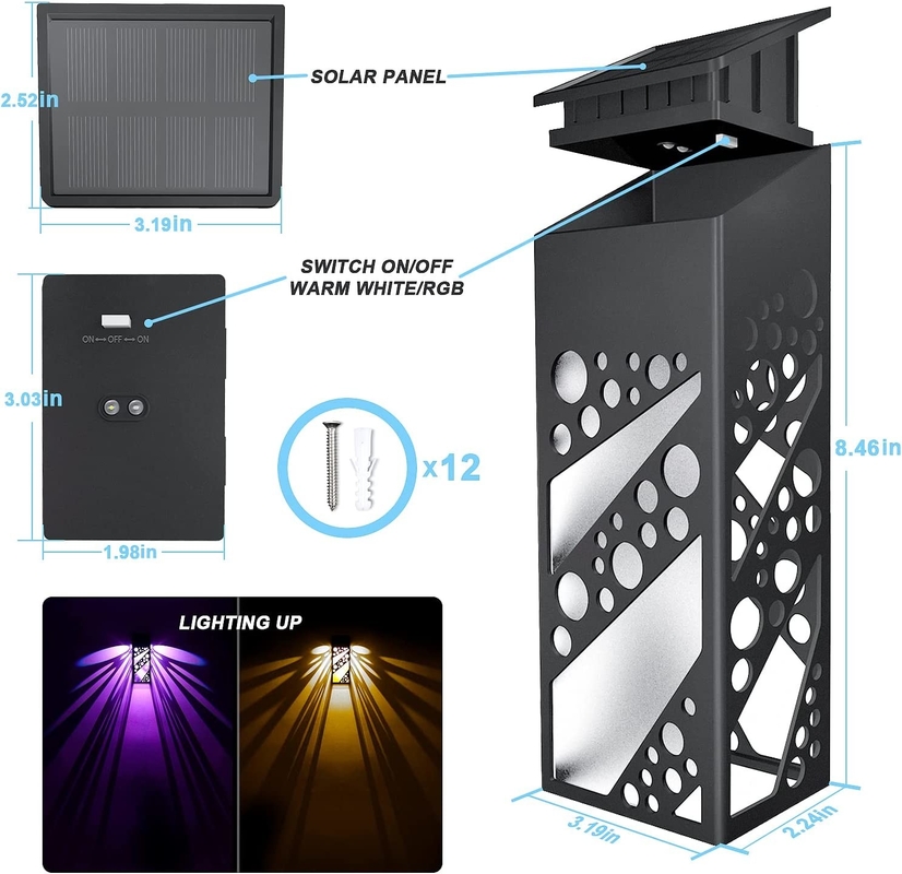 4.5 Heures de charge de la lumière de la clôture solaire pour un éclairage extérieur facile à entretenir