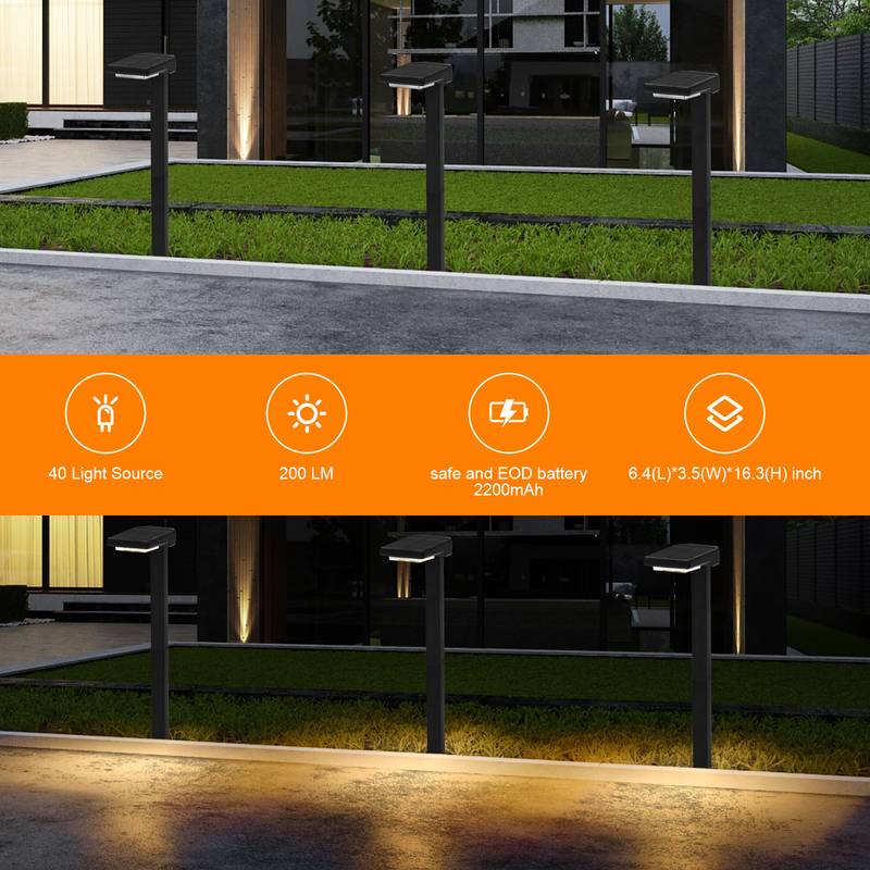 6 pièces Perles IP65 Lumière solaire de jardin alimentée par panneau de silicium monocristallin 5V/100MA