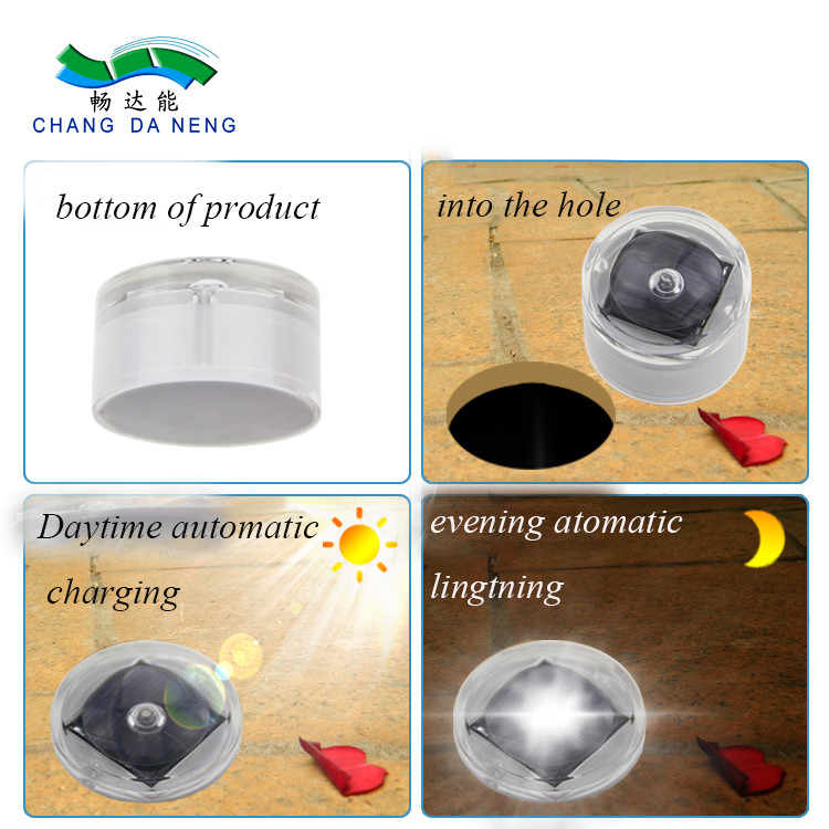Lumière Sous-sol de l'aluminium routiers solaires rondes intégrées LED Light Beacon Marqueurs routiers